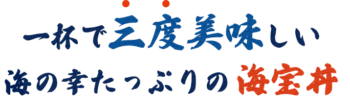 一杯で三度美味しい 海の幸たっぷりの海宝丼
